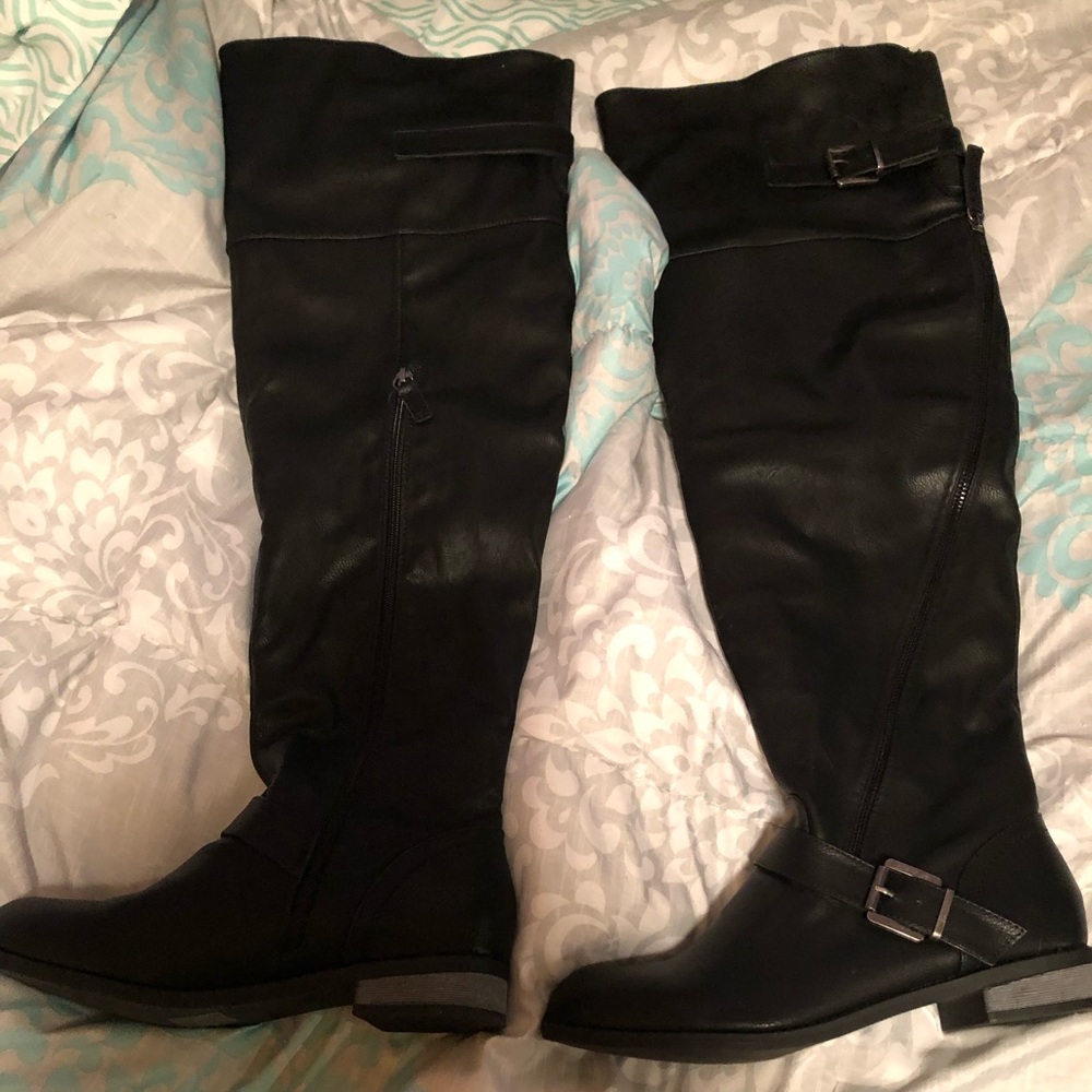 Black over the knee thigh high boots